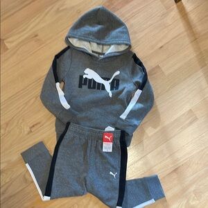 NEW Puma Gray Hoodie and Jogger Set Size 4 Boys